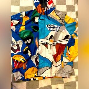 Looney Tunes Members Only Jacket Mens Size XLarge Hooded Windbreaker